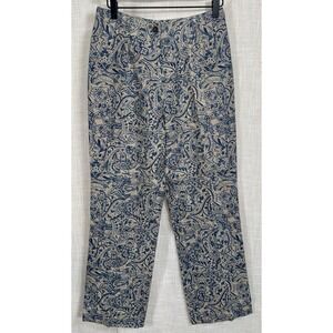 Vintage Harold's‎ High Rise 100% Linen Trousers Pants Women's Size 4 Blue Tan